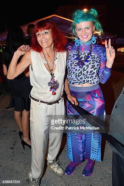 Patricia Field and Guests attend the Patricia Field Art Basel Debut with Art Fashion Pop Up and Runway Presentation at The White Dot Gallery in...