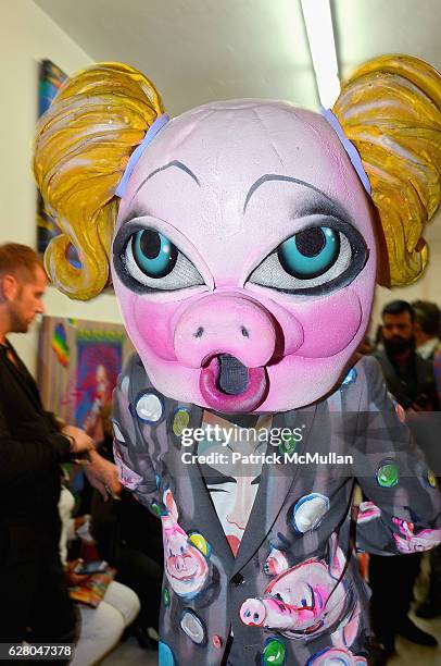 Model attends the Patricia Field Art Basel Debut with Art Fashion Pop Up and Runway Presentation at The White Dot Gallery in Wynwood on December 1,...