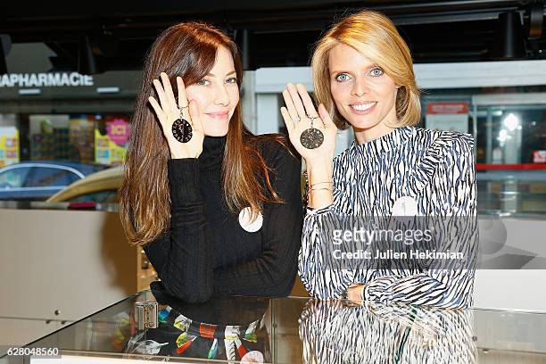 Miss France 2002 and General Director of the Miss France Society, Sylvie Tellier and Miss France 1999 Mareva Galanter attend "Les Bonnes Fees &...