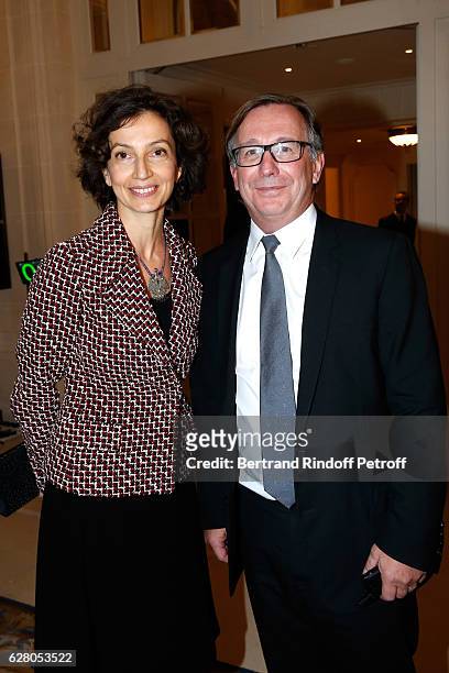 French Minister of Culture and Communication, Audrey Azoulay and President of Fashion Activities at Chanel Bruno Pavlovsky attend the "Chanel...