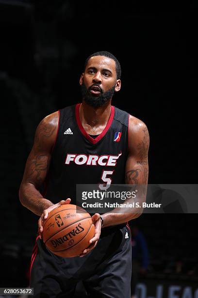 Keith Benson of the Sioux Falls Skyforce shoots a free throw against the Long Island Nets during an NBA D-League game between the Sioux Falls...