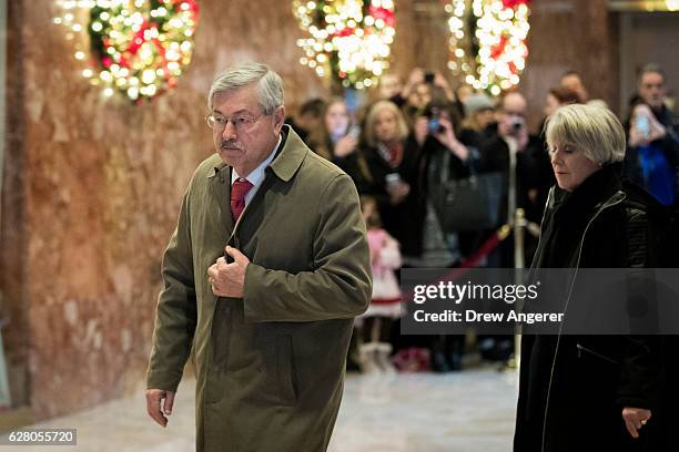 Iowa Gov. Terry Branstad walks through the lobby at Trump Tower December 6, 2016 in New York City. President-elect Donald Trump and his transition...