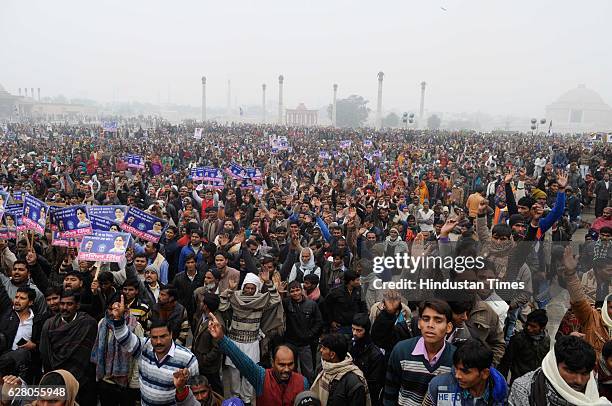 Massive crowd of BSP supporters gathered at Ambedkar park during a public rally of BSP Chief Mayawati on 61st death annivarsary of Baba Saheb Dr....