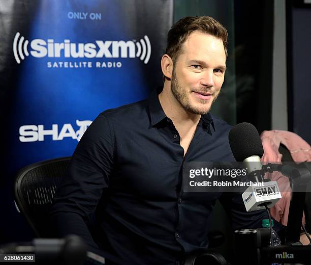 Chris Pratt visits 'Sway in the Morning' on Eminem's Shade 45 at SiriusXM at SiriusXM Studio on December 6, 2016 in New York City.