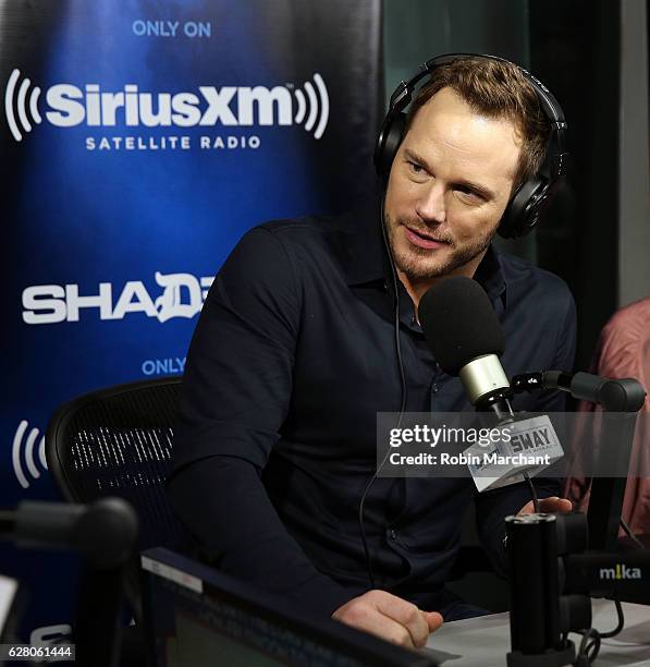 Chris Pratt visits 'Sway in the Morning' on Eminem's Shade 45 at SiriusXM at SiriusXM Studio on December 6, 2016 in New York City.