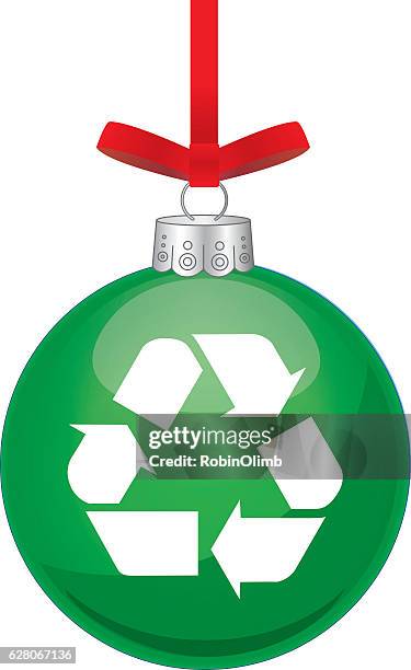 green recycle christmas ornament - bow arrow stock illustrations