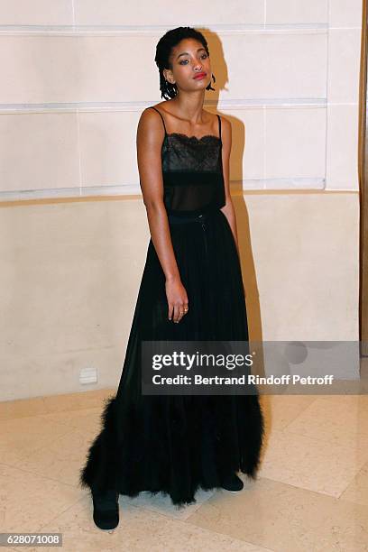 Singer Willow Smith attends the "Chanel Collection des Metiers d'Art 2016/17 : Paris Cosmopolite" : Photocall at Hotel Ritz on December 6, 2016 in...