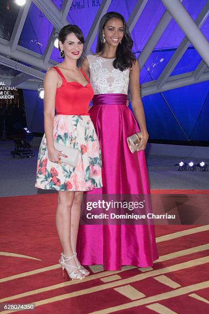 Laetitia Bleger and Flora Coquerel attend the 16th Marrakech International Film Festival : Day Five on December 6, 2016 in Marrakech, Morocco.