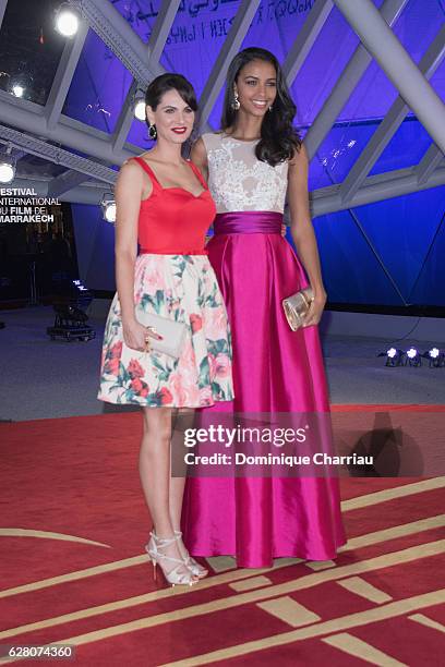 Laetitia Bleger and Flora Coquerel attend the 16th Marrakech International Film Festival : Day Five on December 6, 2016 in Marrakech, Morocco.