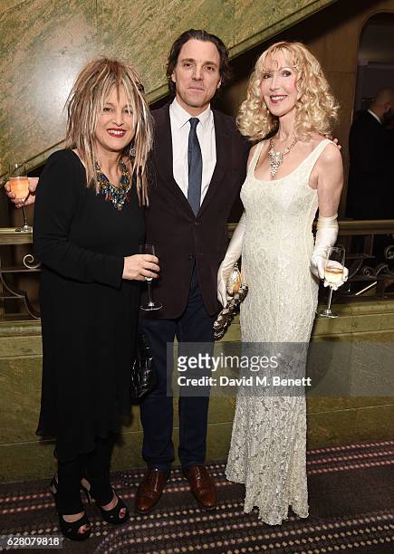 Elizabeth Emanuel, Sacha Newley and Basia Briggs attends Macmillan Cancer Support's celebrity Christmas stocking auction at The Park Lane Hotel on...