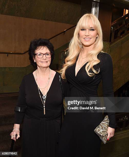 Joan Noble and Emma Noble attend Macmillan Cancer Support's celebrity Christmas stocking auction at The Park Lane Hotel on December 6, 2016 in...