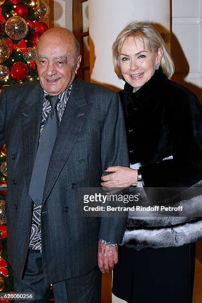 Mohamed Al-Fayed and his wife Heini Wathen attend the "Chanel Collection des Metiers d'Art 2016/17 : Paris Cosmopolite" : Photocall at Hotel Ritz on...