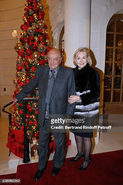 Mohamed Al-Fayed and his wife Heini Wathen attend the "Chanel Collection des Metiers d'Art 2016/17 : Paris Cosmopolite" : Photocall at Hotel Ritz on...