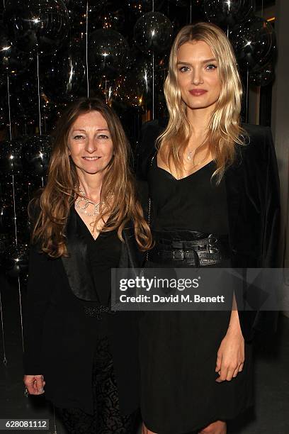 Sarah Faberge and Lily Donaldson attend the launch of the 'Faberge Visionnaire DTZ', Faberge's new timepiece, at South Bank Tower on December 6, 2016...