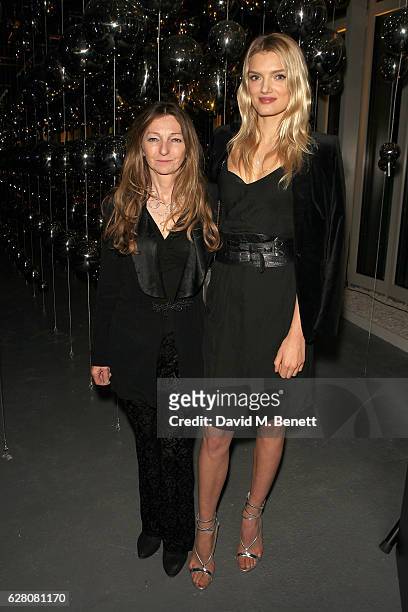 Sarah Faberge and Lily Donaldson attend the launch of the 'Faberge Visionnaire DTZ', Faberge's new timepiece, at South Bank Tower on December 6, 2016...