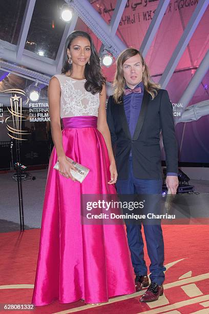 Flora Coquerel and Christophe Guillarme ttend the 16th Marrakech International Film Festival : Day Five on December 6, 2016 in Marrakech, Morocco.