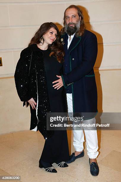 Amandine de la Richardiere and Sebastien Tellier attends the "Chanel Collection des Metiers d'Art 2016/17 : Paris Cosmopolite" : Photocall at Hotel...