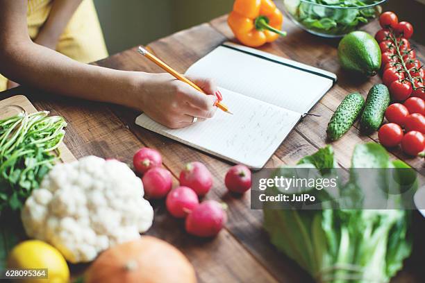 recipe - diet journal stockfoto's en -beelden