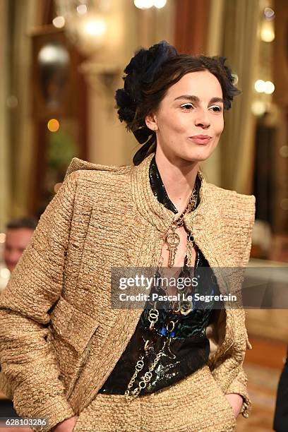 Model walks the runway during "Chanel Collection des Metiers d'Art 2016/17 : Paris Cosmopolite" show on December 6, 2016 in Paris, France.