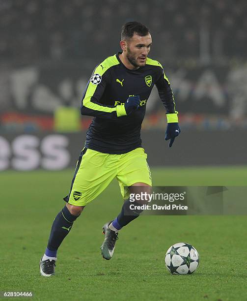 Lucas Perez of Arsenal during the UEFA Champions League match between FC Basel and Arsenal at St. Jakob-Park on December 6, 2016 in Basel,...