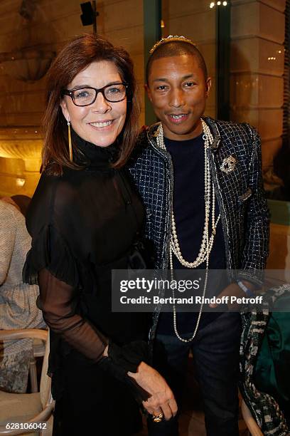 Pricess Caroline de Hanovre and Pharrell Williams attend the "Chanel Collection des Metiers d'Art 2016/17 : Paris Cosmopolite" : Show at Hotel Ritz...