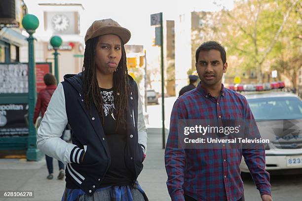 Ladies and Gentlemen" Episode 107 -- Pictured: Lena Waithe as Denise, Aziz Ansari as Dev --