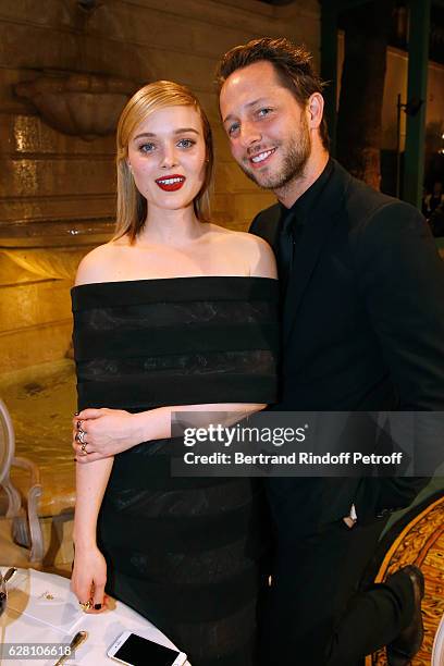 Bella Heathcote and Derek Blasberg attend the "Chanel Collection des Metiers d'Art 2016/17 : Paris Cosmopolite" : Photocall at Hotel Ritz on December...