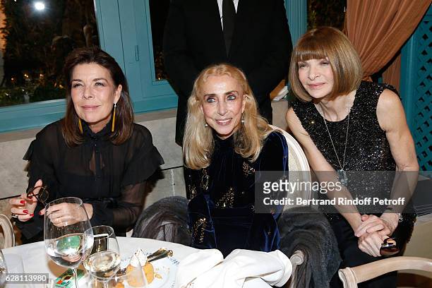 Princess Caroline de Hanovre, Franca Sozzani and Anna Wintour attend the "Chanel Collection des Metiers d'Art 2016/17 : Paris Cosmopolite" : Show at...