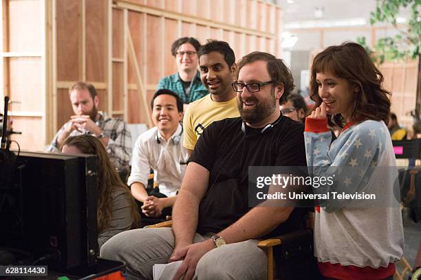 Mornings" Episode 109 -- Pictured: Executive Producer Alan Yang, Executive Producer Aziz Ansari, Eric Wareheim, Director, Noël Wells --