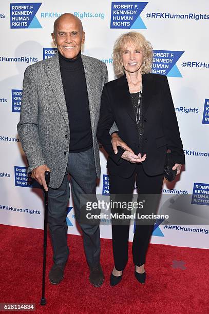 Harry Belafonte and Pamela Frank attend RFK Human Rights Ripple of Hope Awards Honoring VP Joe Biden, Howard Schultz & Scott Minerd in New York City.