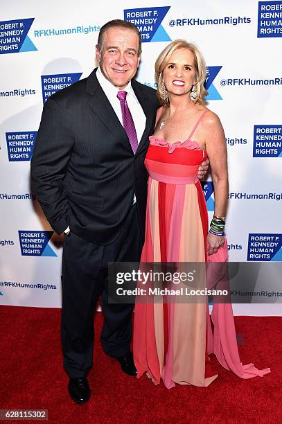 Honoree Scott Minerd and Kerry Kennedy attend RFK Human Rights Ripple of Hope Awards Honoring VP Joe Biden, Howard Schultz & Scott Minerd in New...