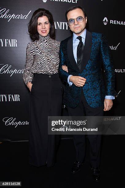 Bertrand Burgalat and Vanessa Seward attend the Vanity Fair Dinner With Chopard In Honor To The Most 50 Influential French Personnalities In The...