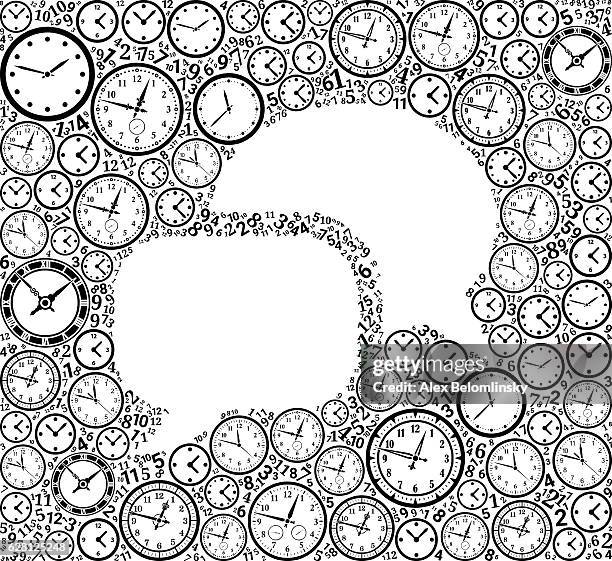 chat on time and clock vector icon pattern - five minute timer stock illustrations