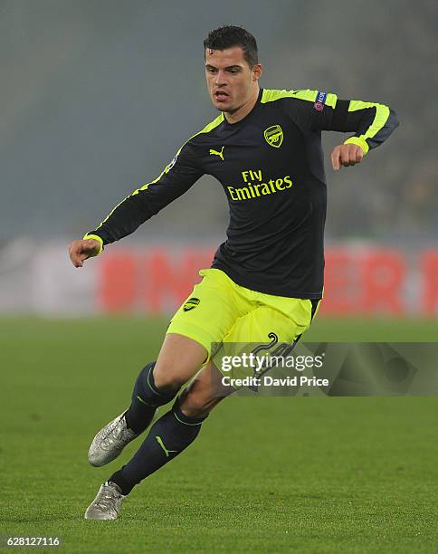 Granit Xhaka of Arsenal during the UEFA Champions League match between FC Basel and Arsenal at St. Jakob-Park on December 6, 2016 in Basel,...