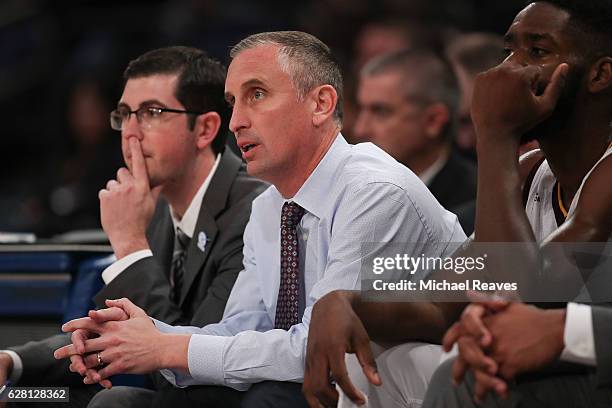 Head coach Bobby Hurley of the Arizona State Sun Devils looks on against the Purdue Boilermakers in the second half during the Jimmy V Classic at...