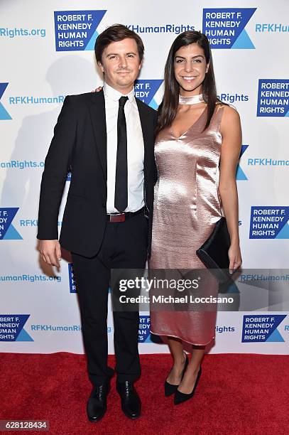 Jonathan OLinger, and Nadira Dossa attend RFK Human Rights Ripple of Hope Awards Honoring VP Joe Biden, Howard Schultz & Scott Minerd in New York...