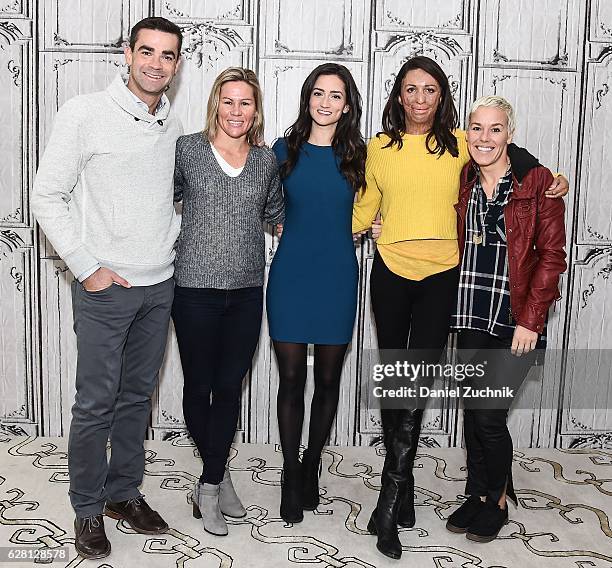 Tim O'Donnell, Mirinda Carfrae, Jen Ator, Turia Pitt and Heather Jackson attend AOL Build to discuss the new show 'Ironman World Championship' at AOL...