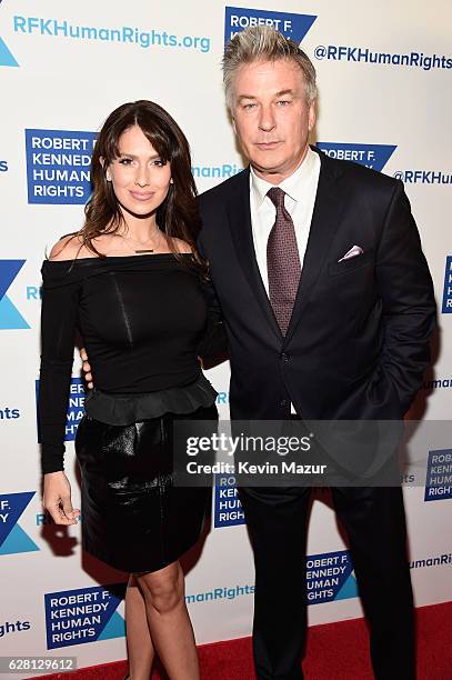 Hilaria Thomas and Alec Baldwin attend RFK Human Rights Ripple of Hope Awards Honoring VP Joe Biden, Howard Schultz & Scott Minerd in New York City.