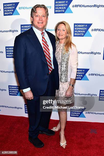 Edward Kennedy Jr and Katherine Anne Gershman Kennedy attend RFK Human Rights Ripple of Hope Awards Honoring VP Joe Biden, Howard Schultz & Scott...