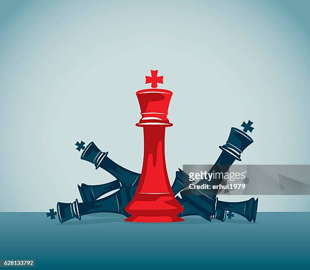 leader - king chess piece stock illustrations