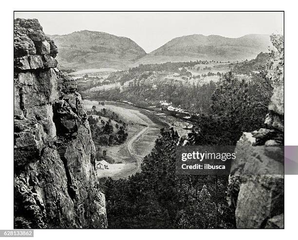 antique photograph of sioux pass - dakota stock illustrations