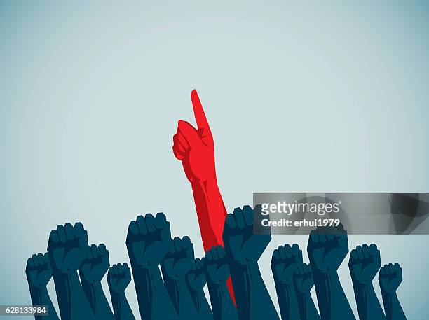 human hand - red revolution stock illustrations