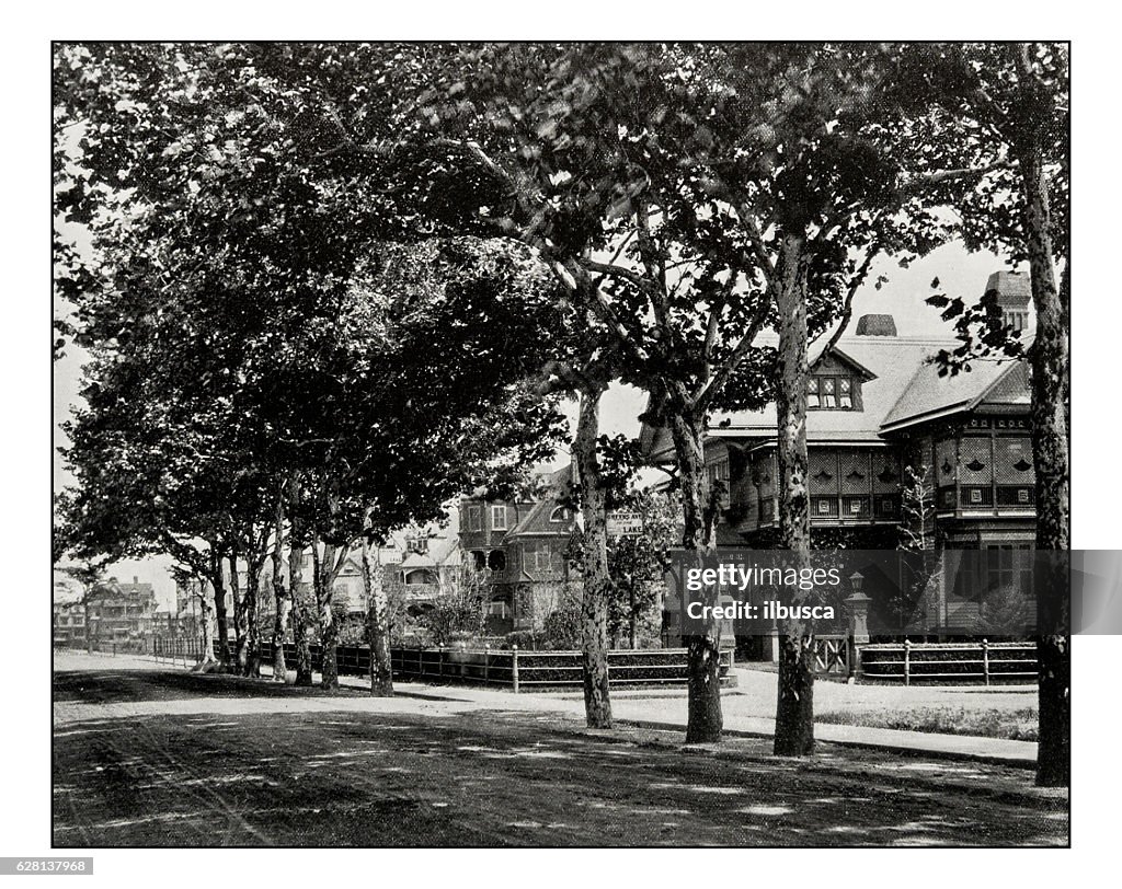 Antique photograph of Cedar Avenue, Long Branch, New York