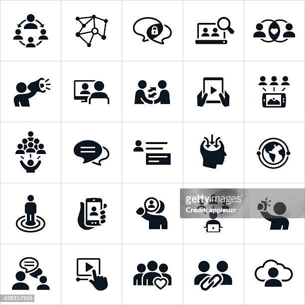 social networking icons - virtual reality stock illustrations