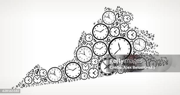 ilustrações de stock, clip art, desenhos animados e ícones de virginia on time and clock vector icon pattern - 10 seconds or greater