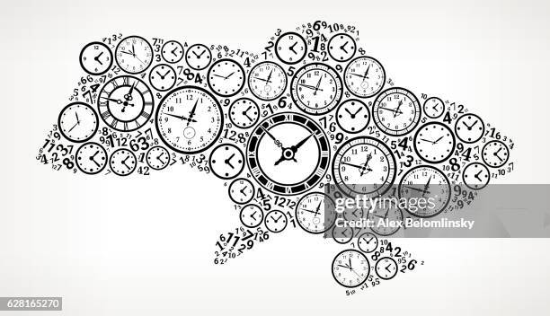 ilustrações de stock, clip art, desenhos animados e ícones de ukraine on time and clock vector icon pattern - 10 seconds or greater