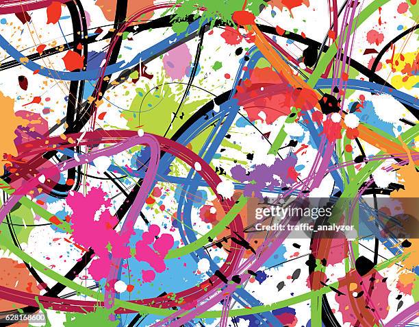 colorful paint background - black dye stock illustrations