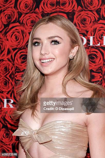 Peyton List attends 'An Evening Honoring Carolina Herrera' at Alice Tully Hall at Lincoln Center on December 6, 2016 in New York City.