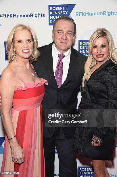 Kerry Kennedy, Honoree Scott Minerd, and Vice President of Guggenheim Partners Gail Evertz attend the 2016 Robert F. Kennedy Human Rights' Ripple Of...