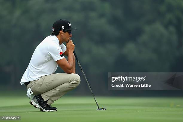 Rafa Cabrera Bello of Spain in action during the pro-am ahead of the UBS Hong Kong Open at The Hong Kong Golf Club on December 7, 2016 in Hong Kong,...